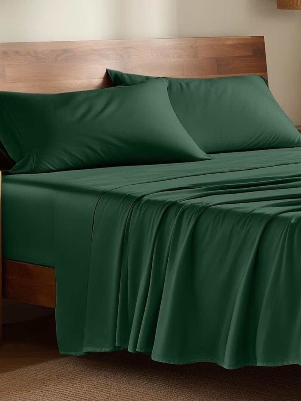 Bare Home Forest gree 100% Rayon Bamboo Sheet Set - Soft Home Bedding Queen Size
